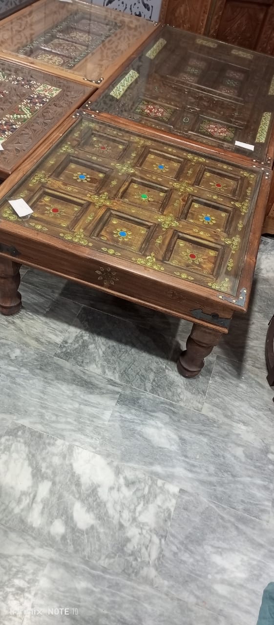 Dark Wood Square Coffee Table