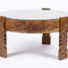 Round Carved Wood Coffee
