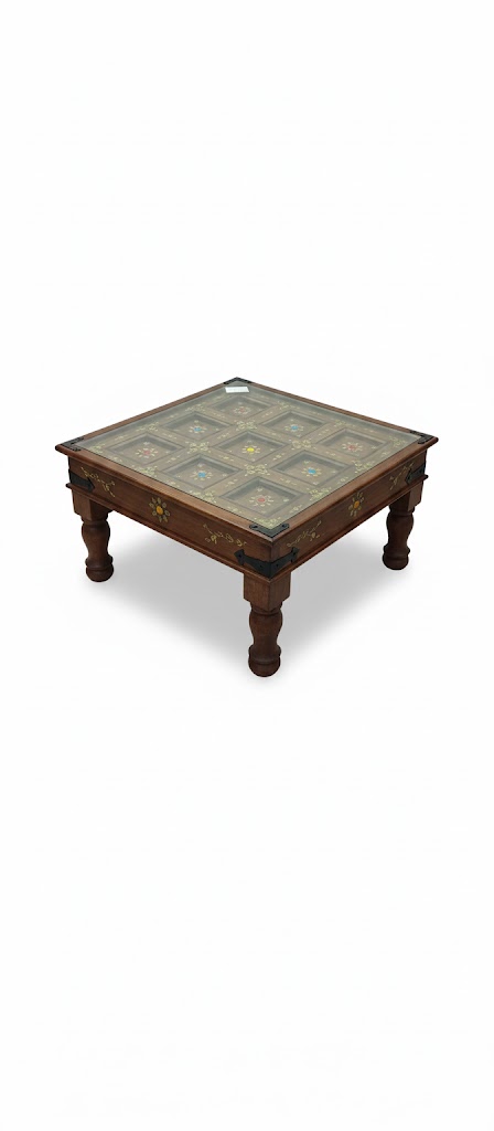 Dark Wood Square Coffee Table