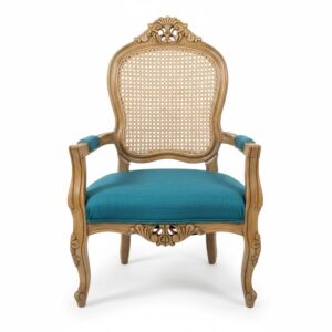 Carved Wood Suzani Armchair