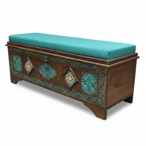 Carved Storage Trunk with Star Medallions