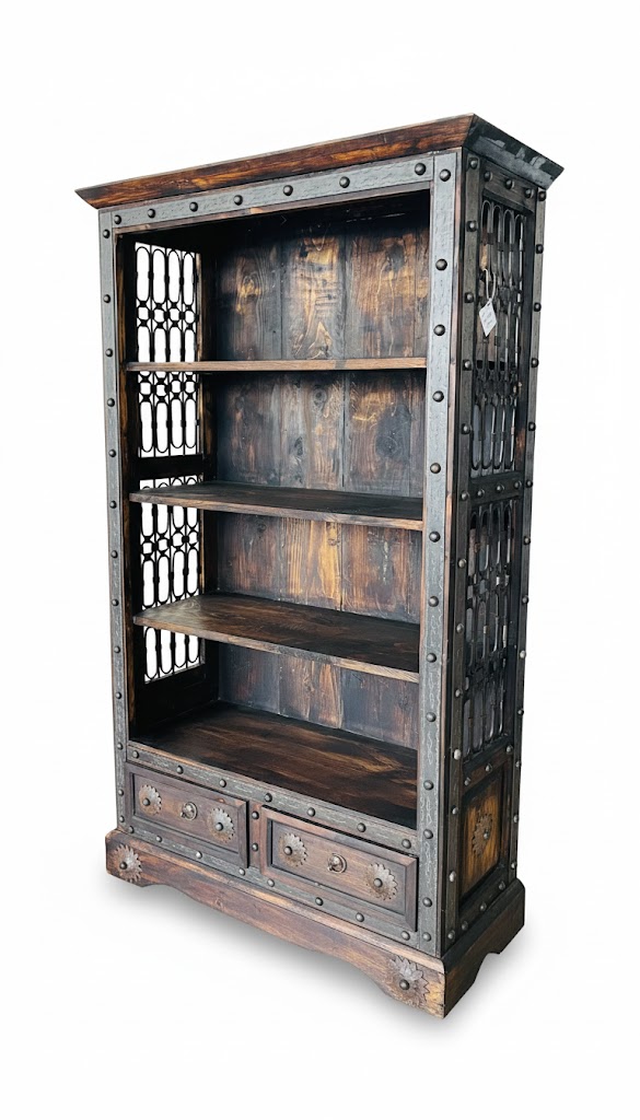 Brass and Stone Inlay Armoire