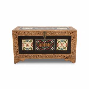 Hand-Carved Box with Brass