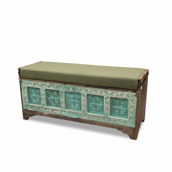 Hand-Carved Box with Brass