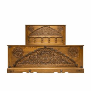 Carved Wooden Bed Frame