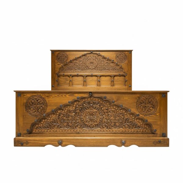 Carved Wooden Bed Frame