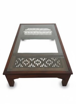 Wooden and Glass Coffee Table