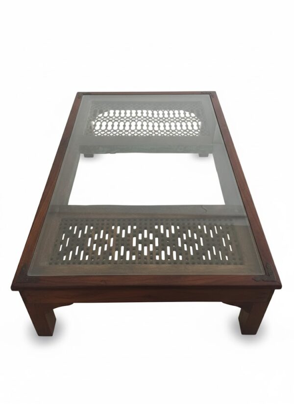 Wooden and Glass Coffee Table