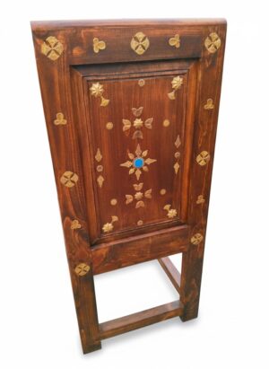 Brass Inlay Wooden Side Cabinet