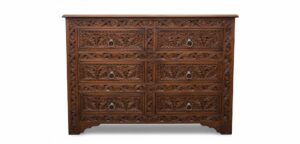 Hand-Carved 6-Drawer Wooden Dresser