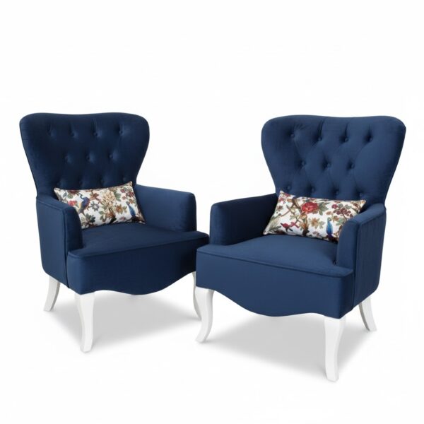 Navy Blue Tufted Accent Chairs