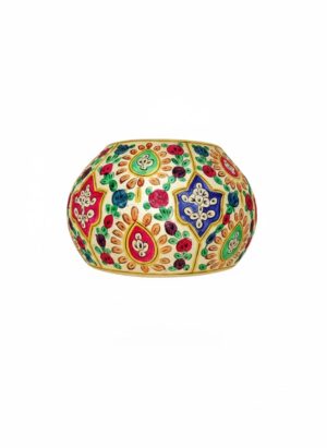 Hand-Painted Multicolor Ottoman Pouf