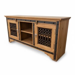 Rustic Sliding Barn Door TV Console