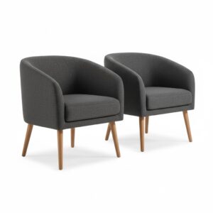 Modern Grey Barrel Accent Chairs (Set of 2)