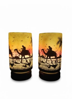 Camel Desert Scene Table Lamps (Set of 2)