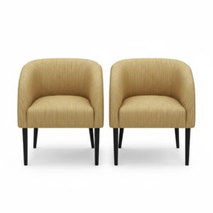 Beige Curved Barrel Chairs