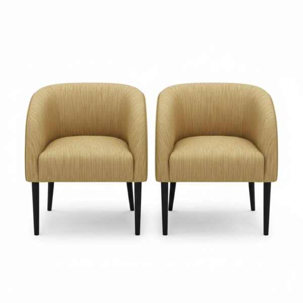 Beige Curved Barrel Chairs