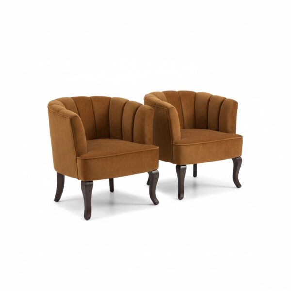 Mustard Channel Tufted Accent Chairs