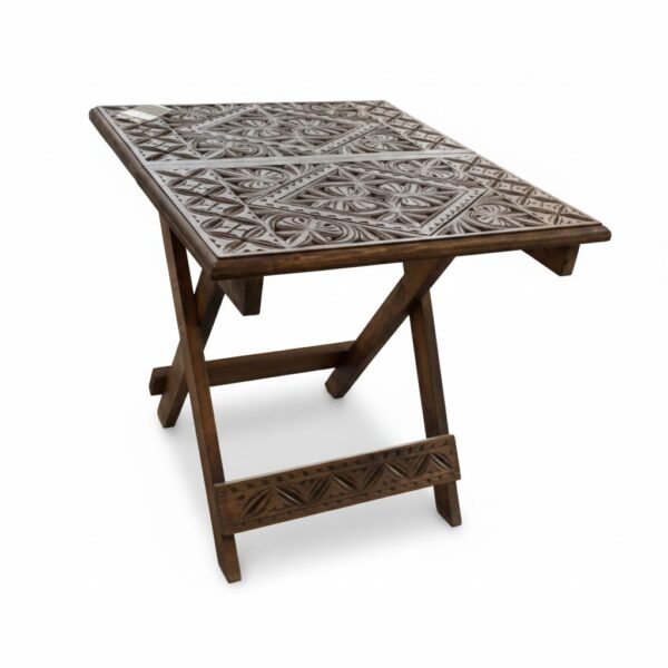 Carved Panel Folding Coffee Table